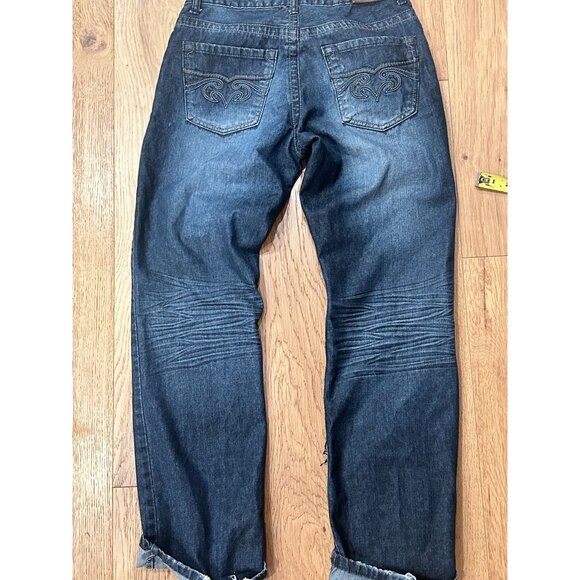 Flypaper Jeans Women's Size 30×32 Straight Leg Distressed Denim Blue - Picture 9 of 13